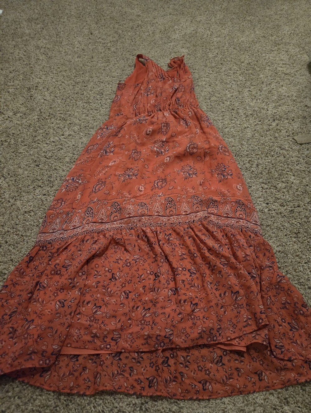 Women's Rust Floral Maxi Dress